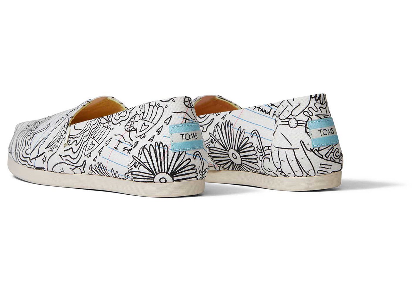 Toms Alpargata Coloring Book Espadrille White/Black - Womens - 58601-QEHI